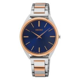 Seiko Kék számlapos bicolor fémcsatos női óra SWR060P1