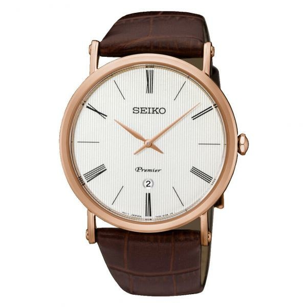 Seiko Klasszikus bőrszíjas rozé színű kvarc karóra SKP398P1