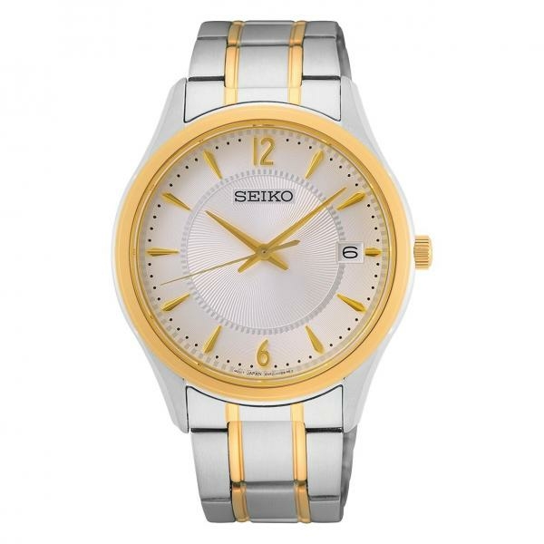 Seiko Klasszikus ezüst arany színű fémszíjas férfi óra SUR468P1