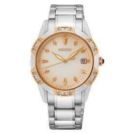 Seiko Ladies Diamond gyémánt berakásos fémszíjas kvarc női karóra SKK730P1