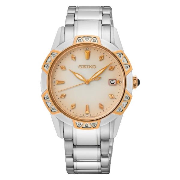 Seiko Ladies Diamond gyémánt berakásos fémszíjas kvarc női karóra SKK730P1