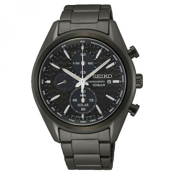 Seiko Macchina Sportiva Solar Chronograph fekete férfi óra SSC773P1