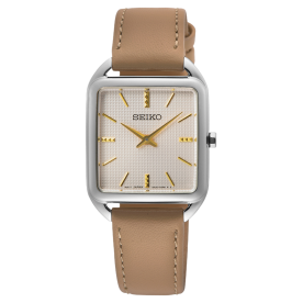 Seiko Négyszögletes bőrszíjas női karóra SWR089P1