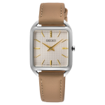 Seiko Négyszögletes bőrszíjas női karóra SWR089P1