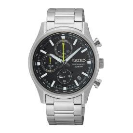 Seiko Neo Sports Chronograph fémszíjas fekete számlapos férfi ezüst karóra SSB419P1