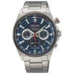 Seiko Neo Sports Chronograph fémszíjas kék számlapos férfi ezüst karóra SSB407P1