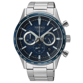 Seiko Neo Sports Chronograph fémszíjas kék számlapos férfi karóra SSB445P1