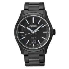 Seiko Neo Sports fekete fémszíjas fekete számlapos férfi kvarc óra SUR515P1