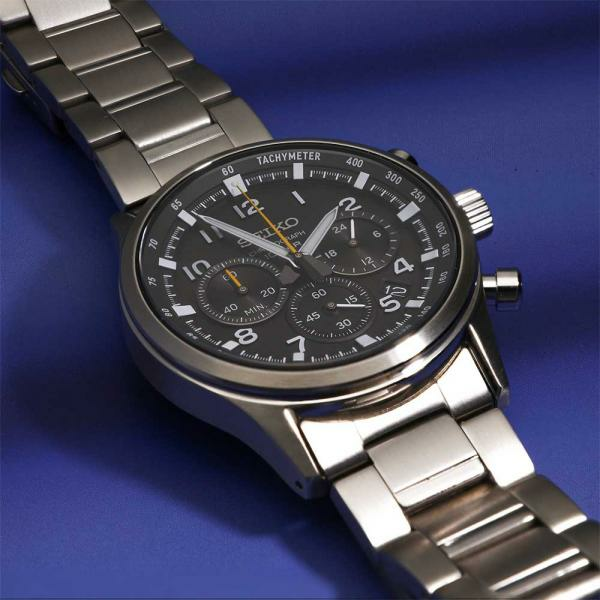 Seiko Neo Sports fekete számlapos chronograph férfi karóra SSB447P1