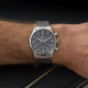 Seiko Neo Sports fekete számlapos textil hibrid szíjas chronograph férfi karóra SSB449P1