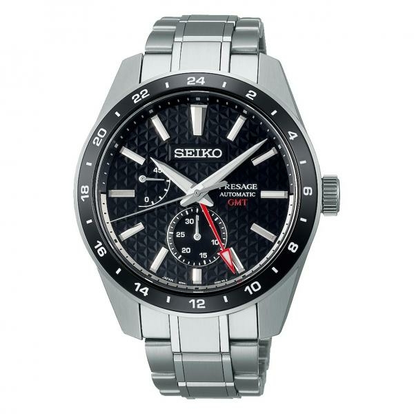 Seiko Presage Sharp Edge GMT fekete számlapos automata férfi óra SPB221J1