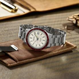 Seiko Presage Style 60's 'Ruby' bézs férfi automata karóra SRPH93J1