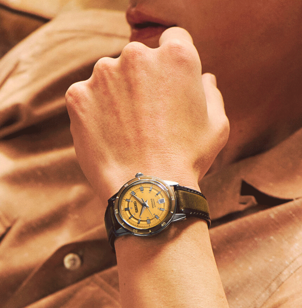 Seiko Presage Style 60's in Golden Yellow férfi karóra SRPL75J1