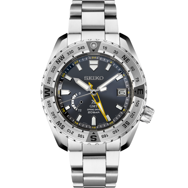 Seiko Prospex LX Spring Drive GMT szürke fekete férfi karóra SNR025J1