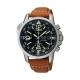 Seiko Prospex Solar kronográf barna bőr szíjas férfi karóra SSC081P1