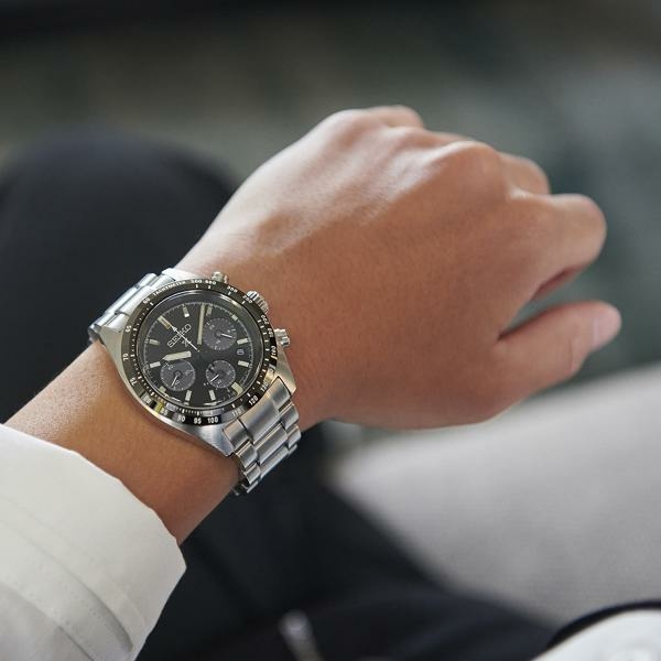 Seiko Prospex Solar Speedtimer Chronograph fekete számlapos férfi óra SSC819P1