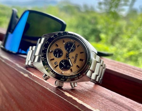 Seiko Prospex Solar Speedtimer Chronograph sárga számlapos férfi óra SSC817P1