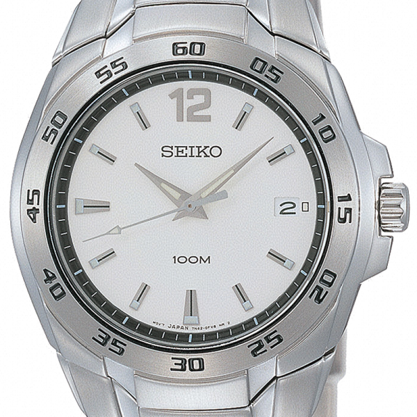 Seiko Quartz férfi óra fehér számlappal SGED41P1