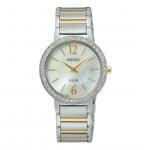 Seiko Solar bicolor női óra Swarovski kristállyal SUP469P1