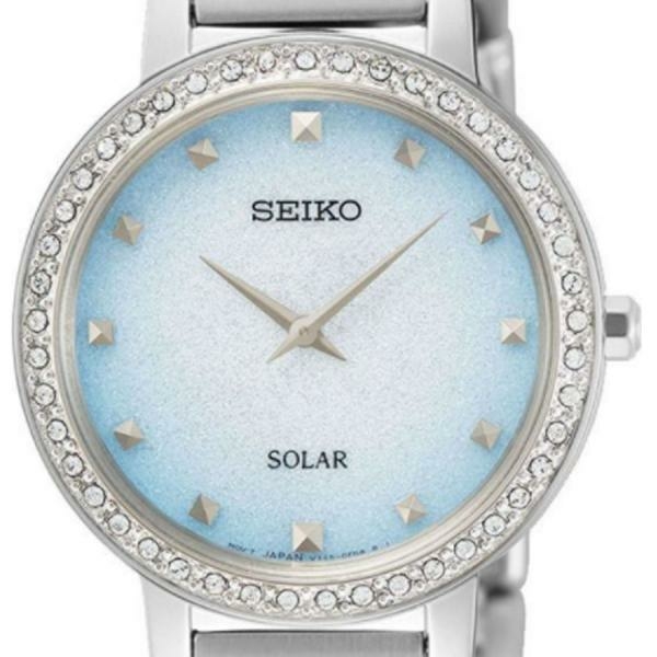 Seiko Solar fémszíjas ezüst női karóra SUP447P1
