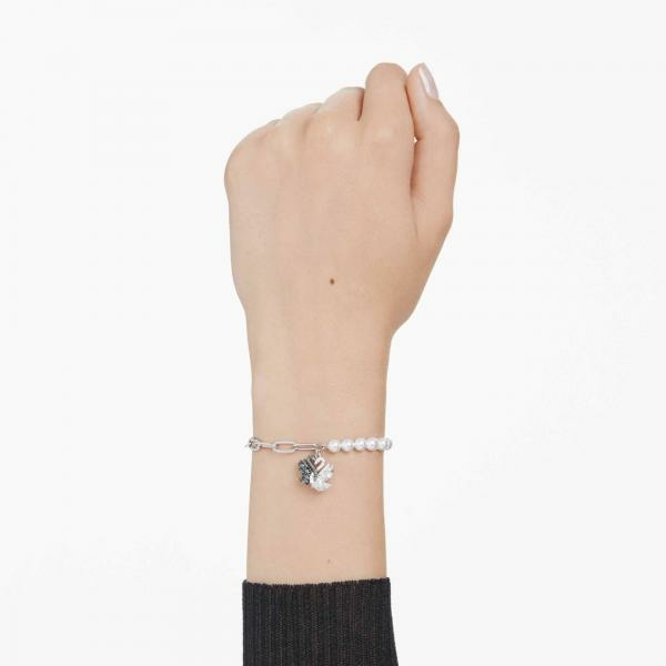 Swarovski  Fekete-fehér hattyús gyöngyös karkötő  5705720