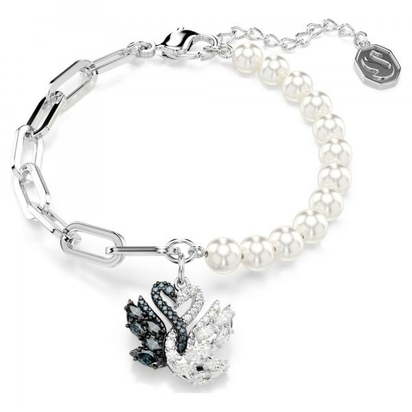 Swarovski  Fekete-fehér hattyús gyöngyös karkötő  5705720