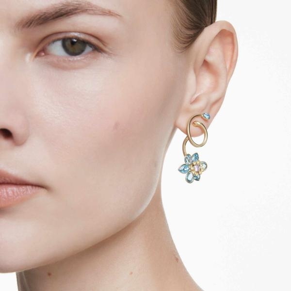 Swarovski  Idyllia arany színű fülbevaló kék és zöld kristállyal 5709025