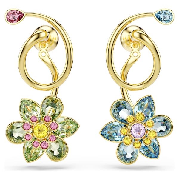 Swarovski  Idyllia arany színű fülbevaló kék és zöld kristállyal 5709025