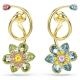 Swarovski  Idyllia arany színű fülbevaló kék és zöld kristállyal 5709025