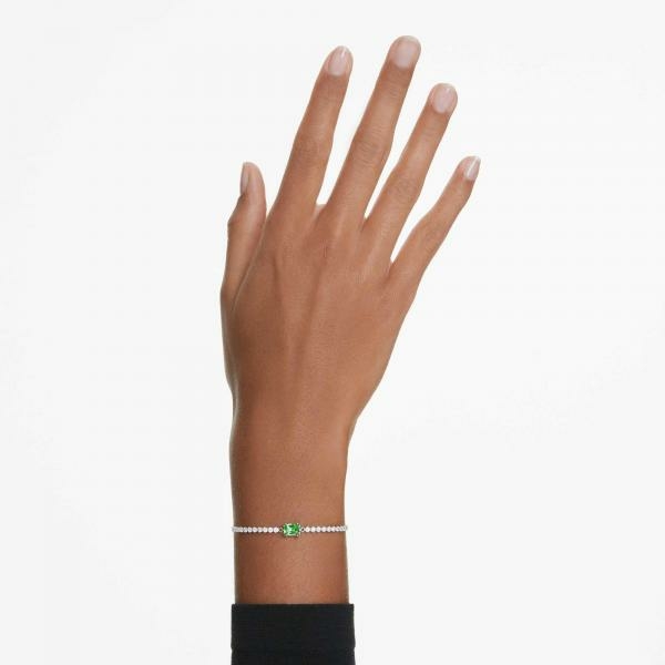 Swarovski  Mátrix állítható karkötő áttetsző és zöld kristállyal 5693411