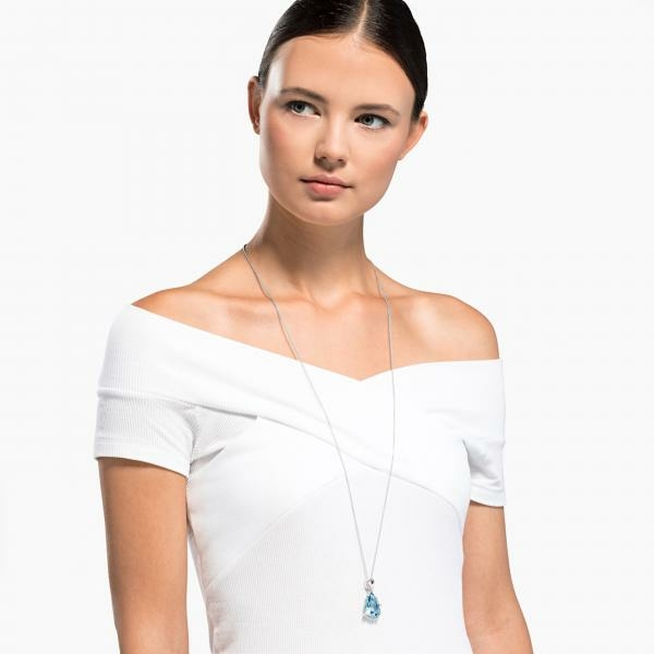 Swarovski Állítható nyaklánc kék swarovski kritállyal 5520494