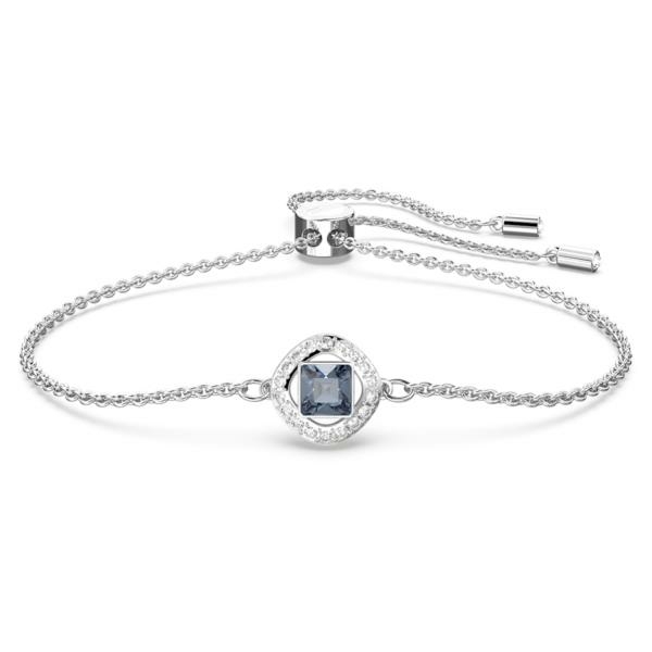 Swarovski Angelic ezüst színű karkötő sötétkék négyzet alakú kristállyal 5662141