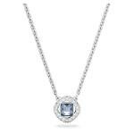 Swarovski Angelic ezüst színű nyaklánc sötétkék négyzet alakú kristállyal 5662142