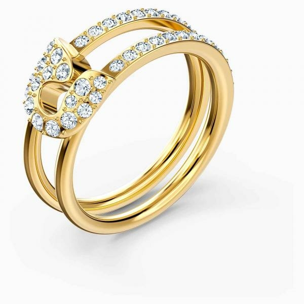 Swarovski Arany színű biztostű gyűrű 