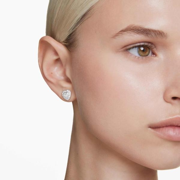 Swarovski Ariana Grande ezüst színű szives fülbevaló 5720859