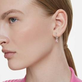 Swarovski Attract ezüst színű fülbevaló rózsaszín kristályokkal 5723566