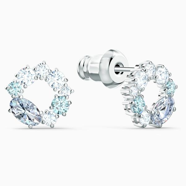 Swarovski Attract kék kör alakú bedugós fülbevaló 5570943