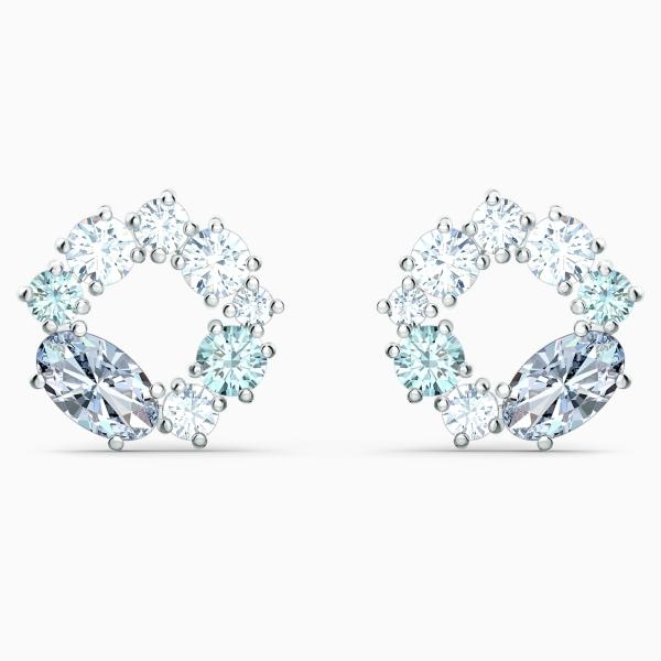 Swarovski Attract kék kör alakú bedugós fülbevaló 5570943