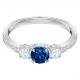 Swarovski Attract Trilogy ezüst színű gyűrű kék swarovski kristállyal 