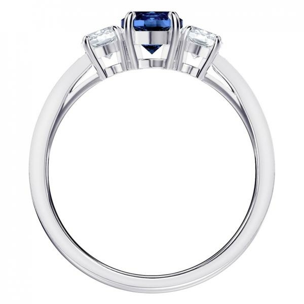 Swarovski Attract Trilogy ezüst színű gyűrű kék swarovski kristállyal 