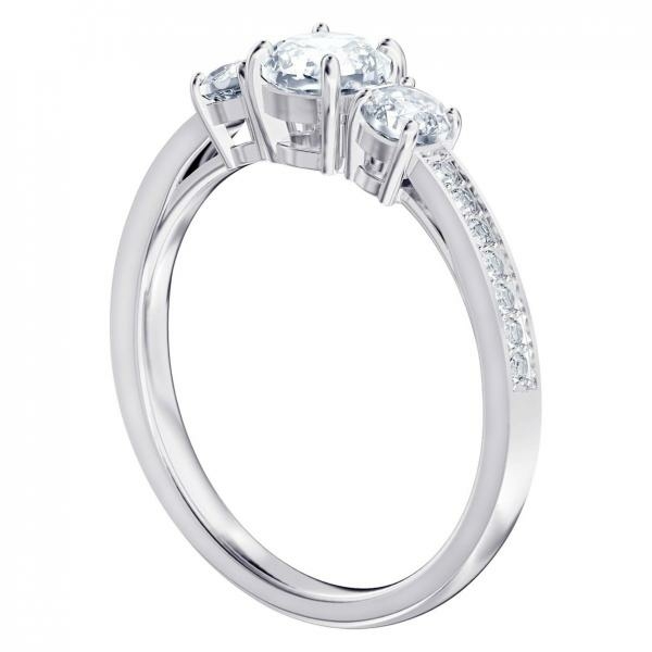 Swarovski Attract Trilogy ezüst színű gyűrű swarovski kristállyal 