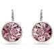 Swarovski Bella ezüst színű fülbevaló rózsaszín kristállyal 5724290