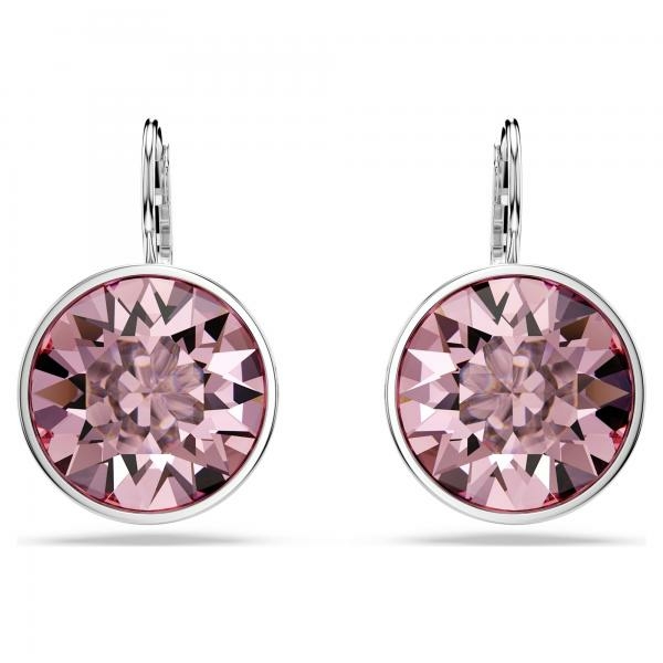 Swarovski Bella ezüst színű fülbevaló rózsaszín kristállyal 5724290