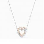 Swarovski Bicolor egymásba font szív nyaklánc 5518868