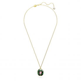 Swarovski Chroma arany színű nyaklánc kisebb rózsaszín zöld kristály medállal 5651292