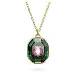 Swarovski Chroma arany színű nyaklánc kisebb rózsaszín zöld kristály medállal 5651292