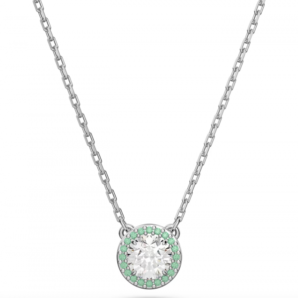 Swarovski Constella ezüst színű nyaklánc zöld kristállyal 5639756