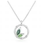 Swarovski Dellium ezüst színű nyaklánc zöld kristállyal kerek foglalatban 5645370
