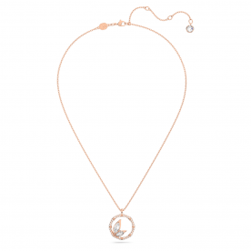 Swarovski Dellium rozé színű nyaklánc fehér kristállyal kerek foglalatban 5645371