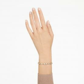 Swarovski Dextera arany színű karkötő vegyes metszésű fehér kristállyal 5667044